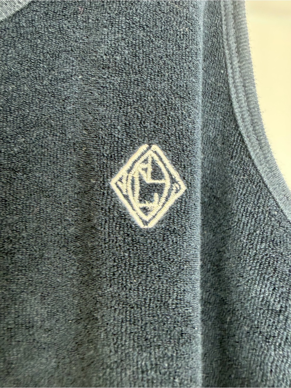 Lauren Ralph Lauren Navy Terry Cloth Tank Top Size Large - Picture 8 of 11